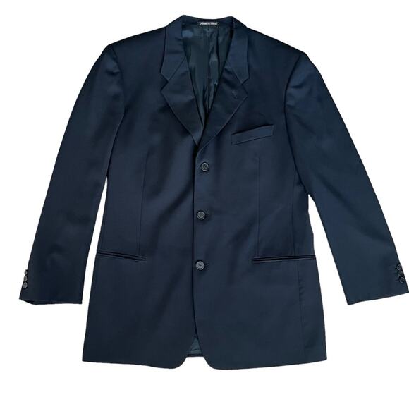 Giorgio Armani Le Collezione Men’s Wool Navy Blue Blazer Suit Jacket Size 42 L - Picture 1 of 11
